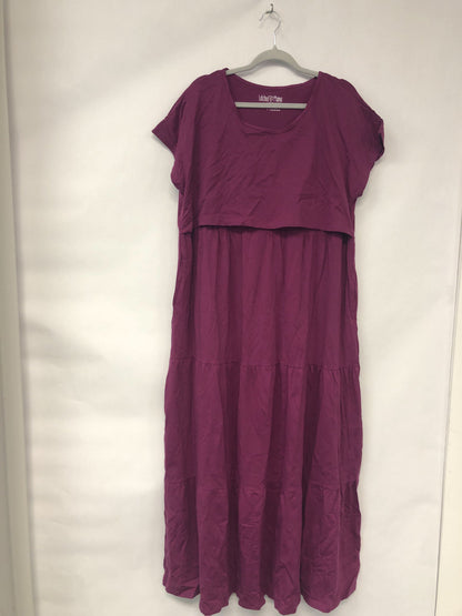 Outlet 6050 - Latched Mama Cotton Tiered T-Shirt Maxi Dress - Dusty Purple - 2X