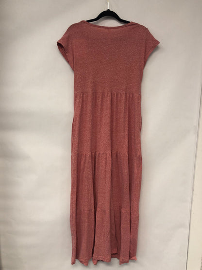 Outlet 6054 - Latched Mama Tiered T-Shirt Maxi Dress - Light Rouge - Small