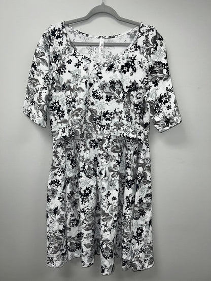 Outlet 5691 - Latched Mama Simple Cotton Nursing Dress - Icicle - 1X