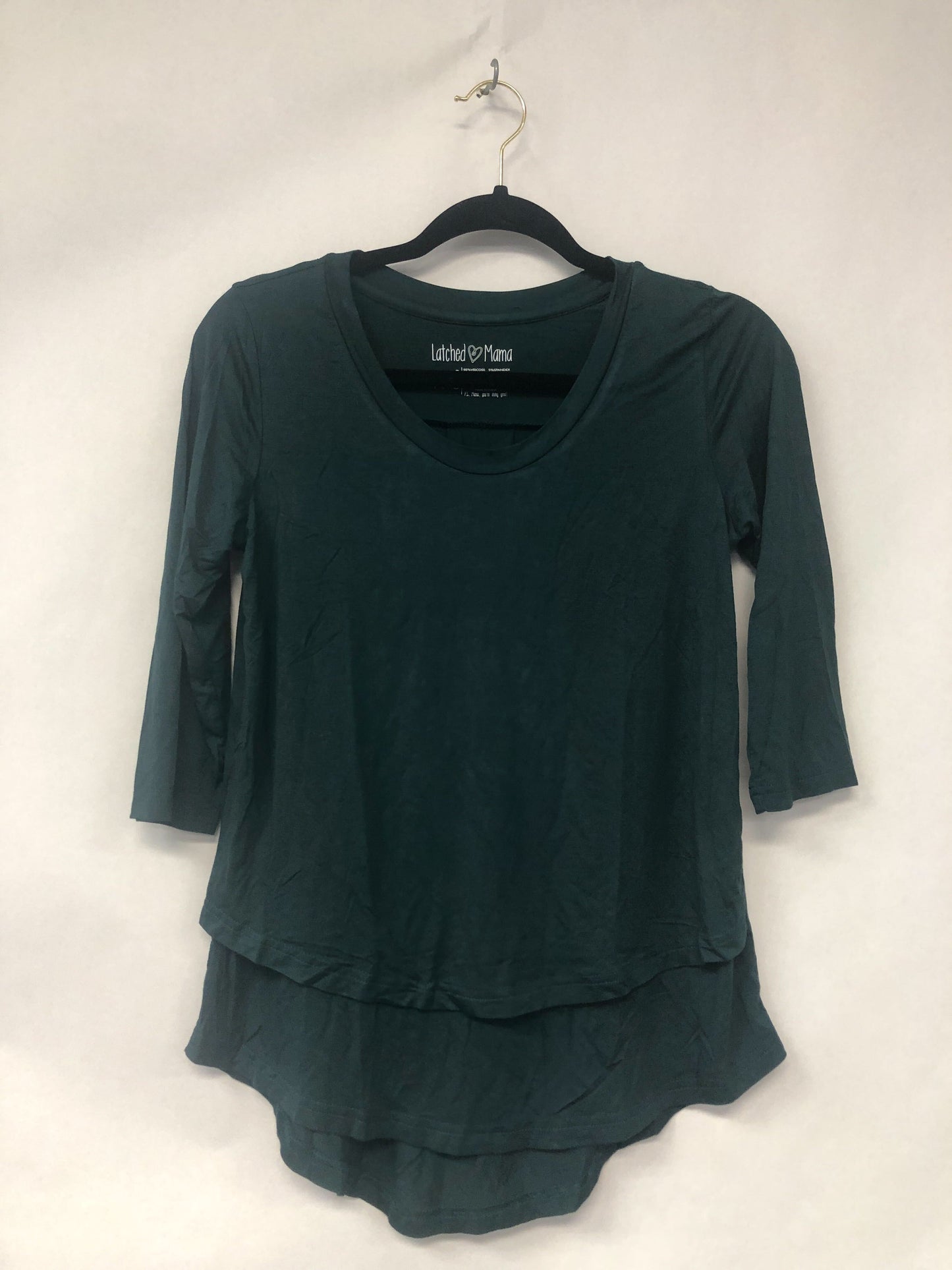 Outlet 6212 - Latched Mama 3/4 Sleeve Scoop Neck Nursing Top 2.0 - Forest Green - Extra Extra Small