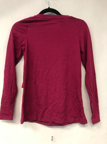 Outlet 6206 - Latched Mama Long Sleeve Front Knot Nursing Shirt - Deep Magenta - Extra Extra Small