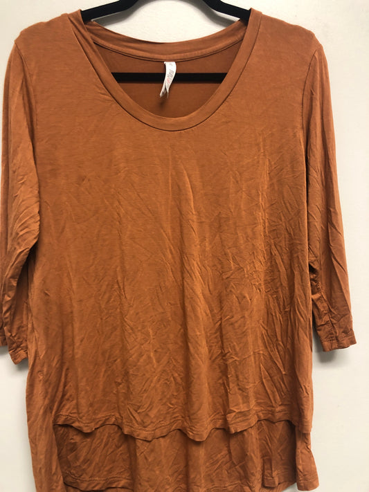 Outlet 6560 - Latched Mama 3/4 Sleeve Scoop Neck Nursing Top 2.0 - Copper - Medium