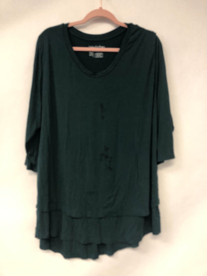 Outlet 6114 - Latched Mama 3/4 Sleeve Scoop Neck Nursing Top 2.0 - Forest Green - 2X