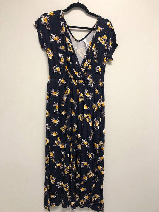 Outlet 6411 - Latched Mama V-Neck Nursing Jumpsuit - Canary Blooms - Medium