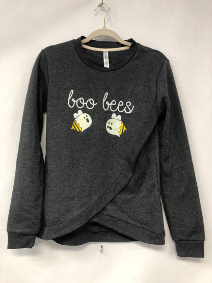 Outlet 6148 - Latched Mama Petal Front Nursing Crewneck - Glow Boo-Bees - Extra Small