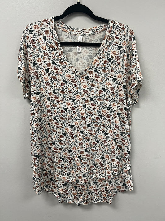 Outlet 5725 - Printed V-Neck Boyfriend Nursing Tee - Wonderland Floral - Extra Large