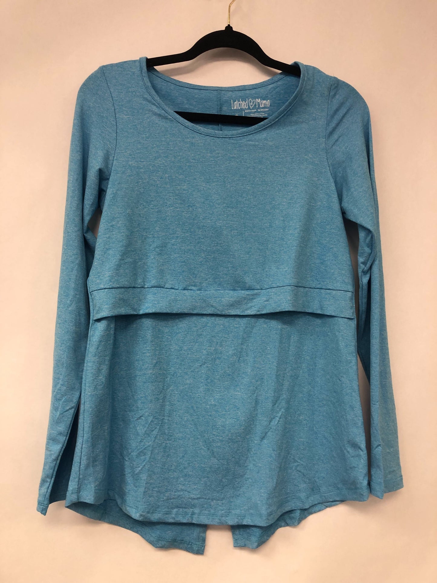 Outlet 6135 - Latched Mama Long Sleeve Performance Nursing Tee - Cyan - Small