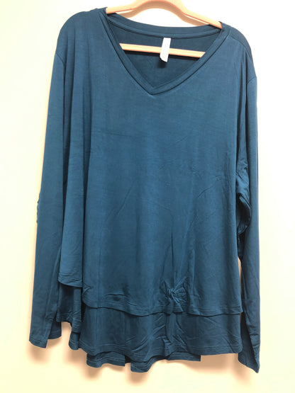 Outlet 6369 - Latched Mama Long Sleeve V-Neck Tee - Prussian Blue - 4X
