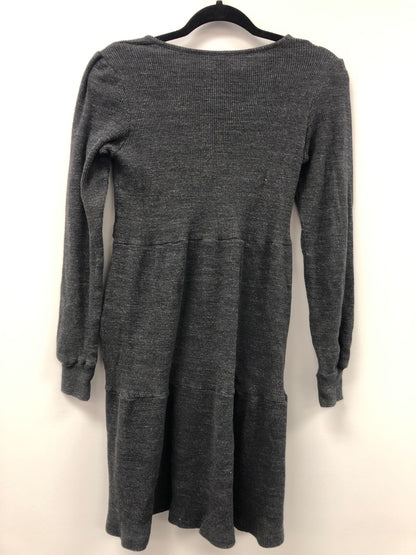 Outlet 5496 - Latched Mama Waffle Knit Nursing Dress - Dark Charcoal - Medium