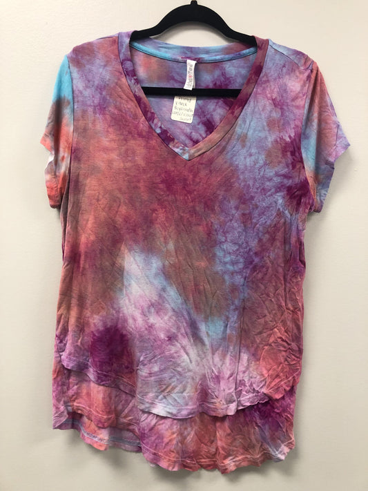 Outlet 5537 - V-Neck Boyfriend Nursing Tee - Vibrant sunset - Large