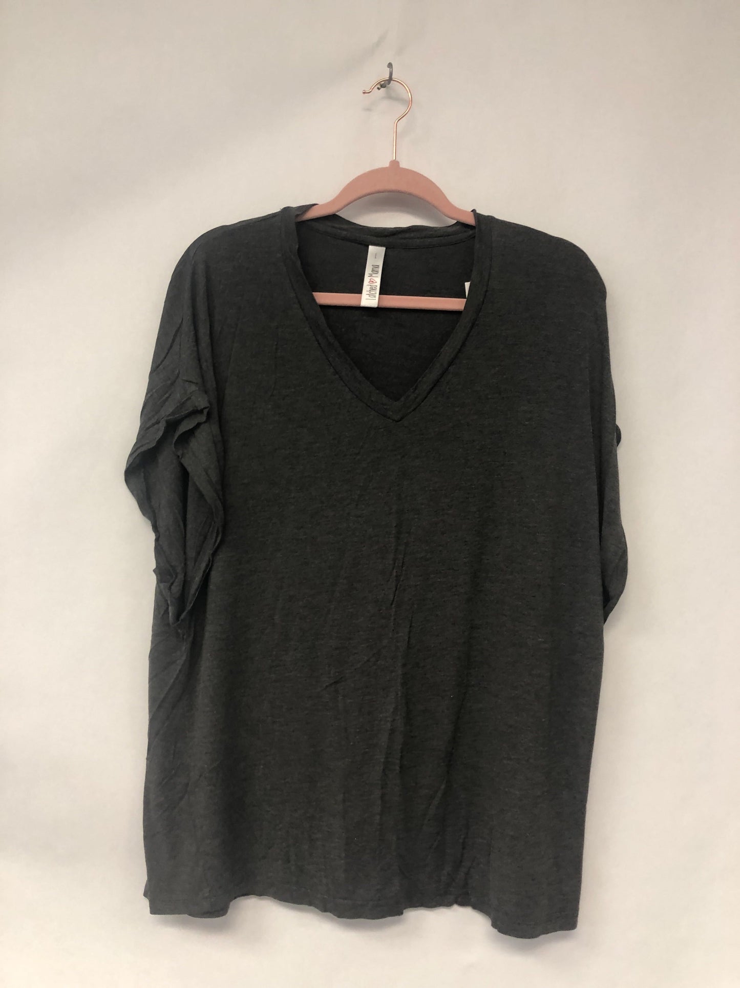 Outlet 6215 - Latched Mama V-Neck Daily Nursing Tee - Charcoal - Large