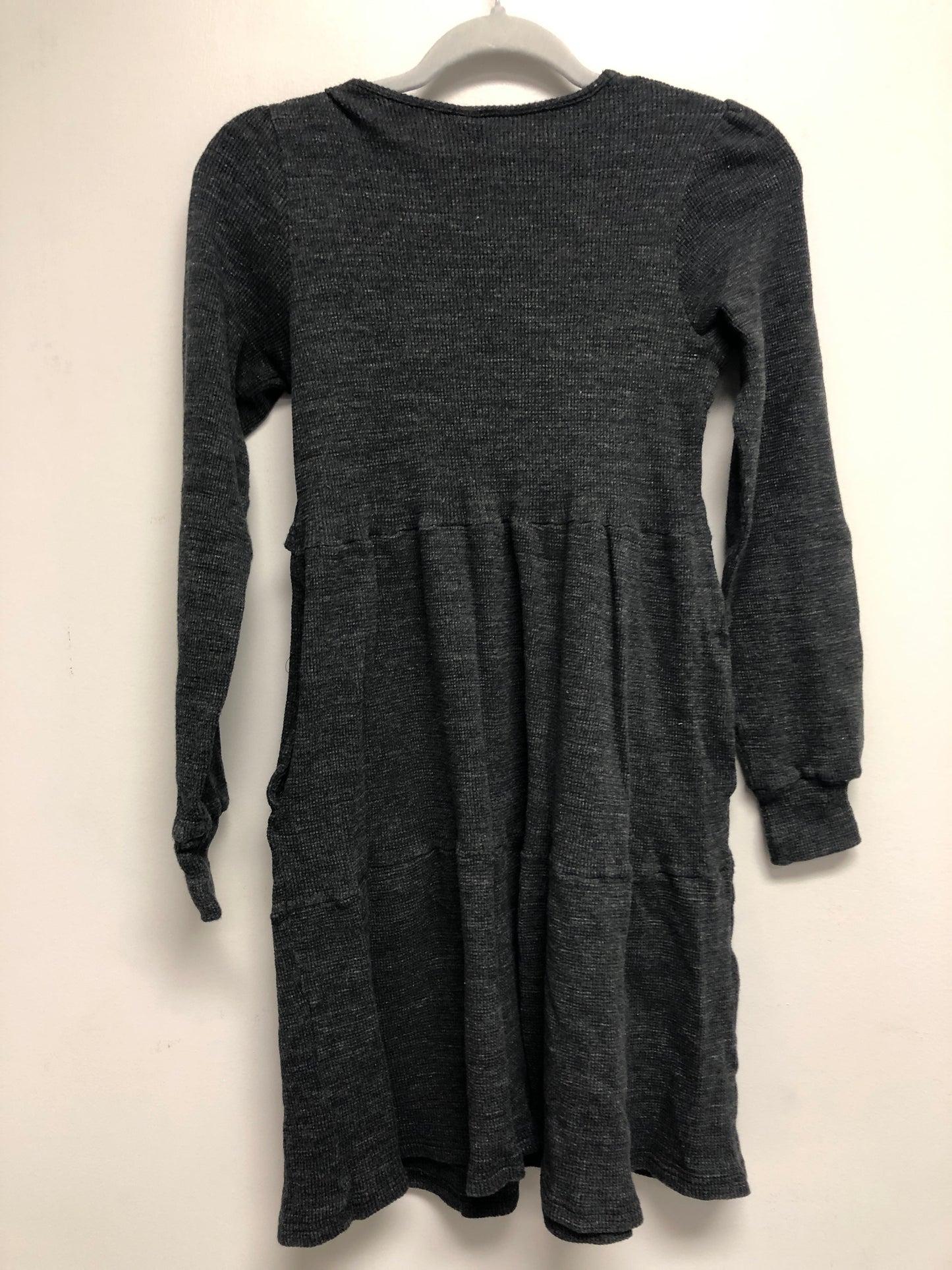 Outlet 6429 - Latched Mama Waffle Knit Nursing Dress - Dark Charcoal - Large