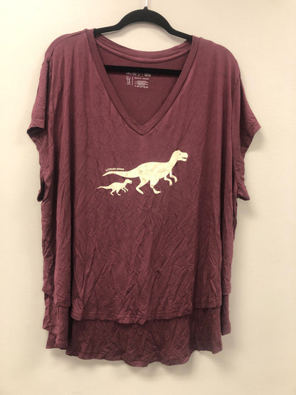 Outlet 5921 - V-Neck Boyfriend Nursing Tee - Dinosaur - 4X