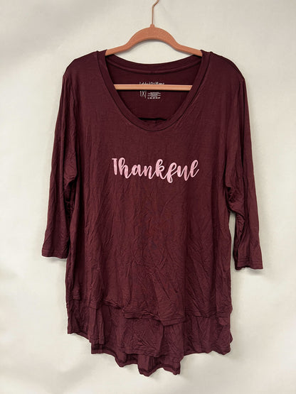Outlet 6129 - Latched Mama Thankful Nursing Top - Wine - 1X