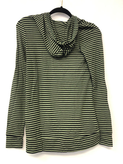 Outlet 6037 - Latched Mama Cloud Nursing Hoodie - Olive Stripe - Extra Extra Small