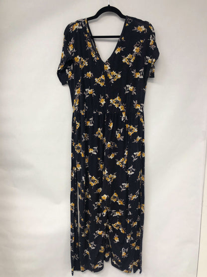 Outlet 6096 - Latched Mama V-Neck Nursing Jumpsuit - Canary Blooms - Extra Large