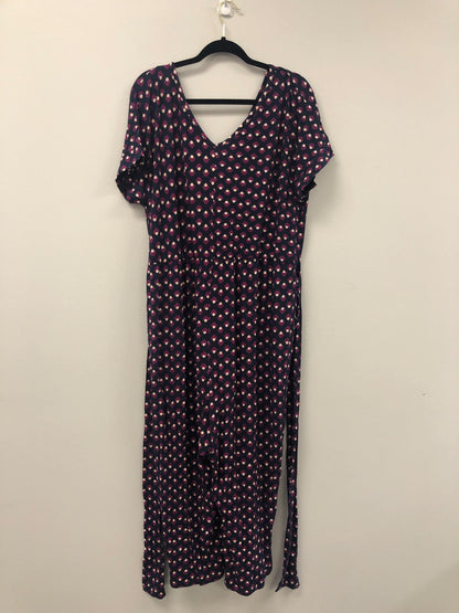 Outlet 5881 - Latched Mama V-Neck Nursing Jumpsuit - Treasure Cove - 2X