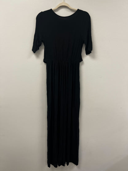 Outlet 5910 - Latched Mama Front Knot Nursing Maxi Dress - Black - Medium