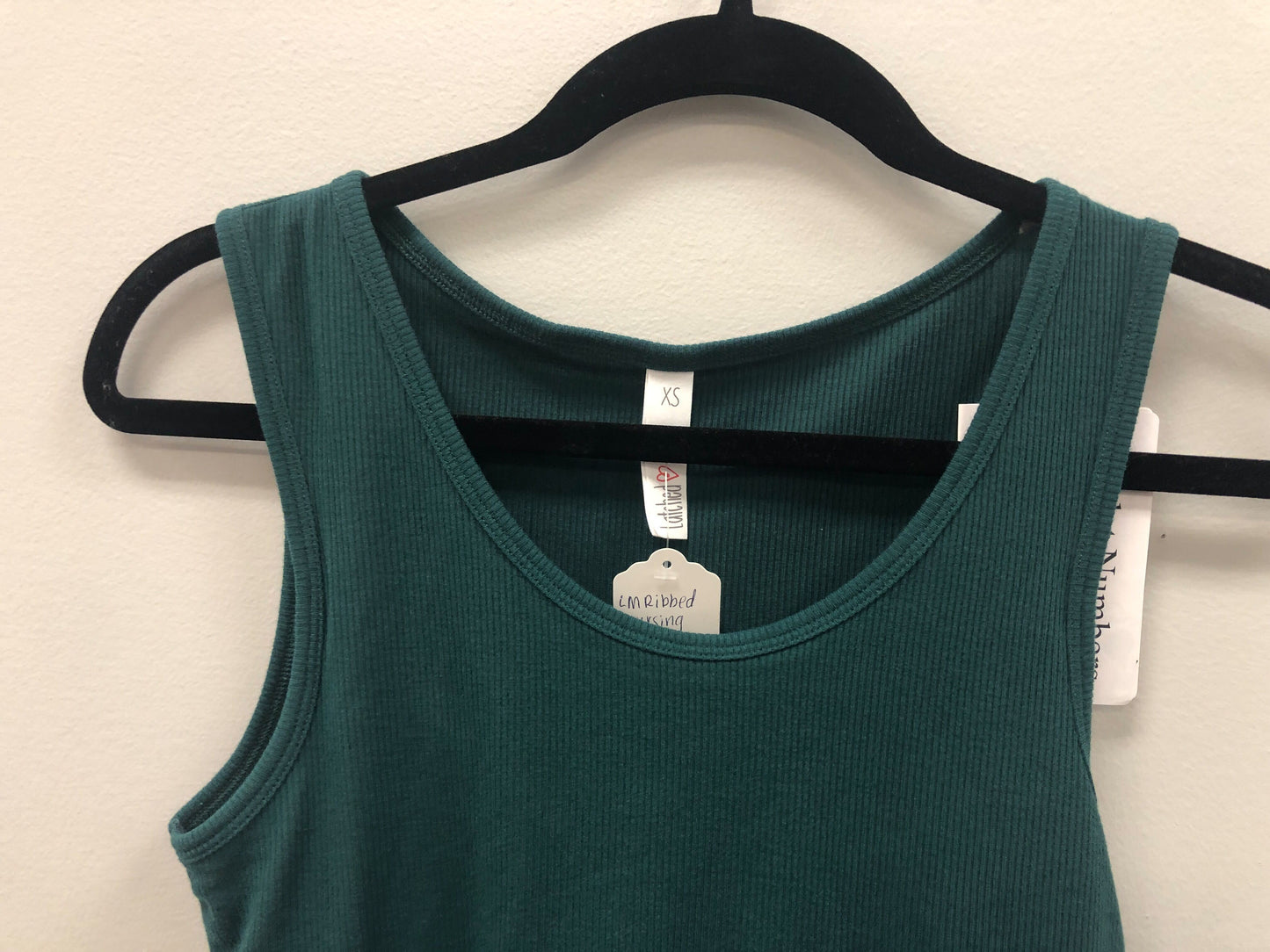 Outlet 5994 - Latched Mama Ribbed Nursing Tank - Forest Green - Extra Small