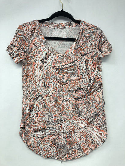 Outlet 6029 - Printed V-Neck Boyfriend Nursing Tee - Apricot Paisley - Extra Extra Small