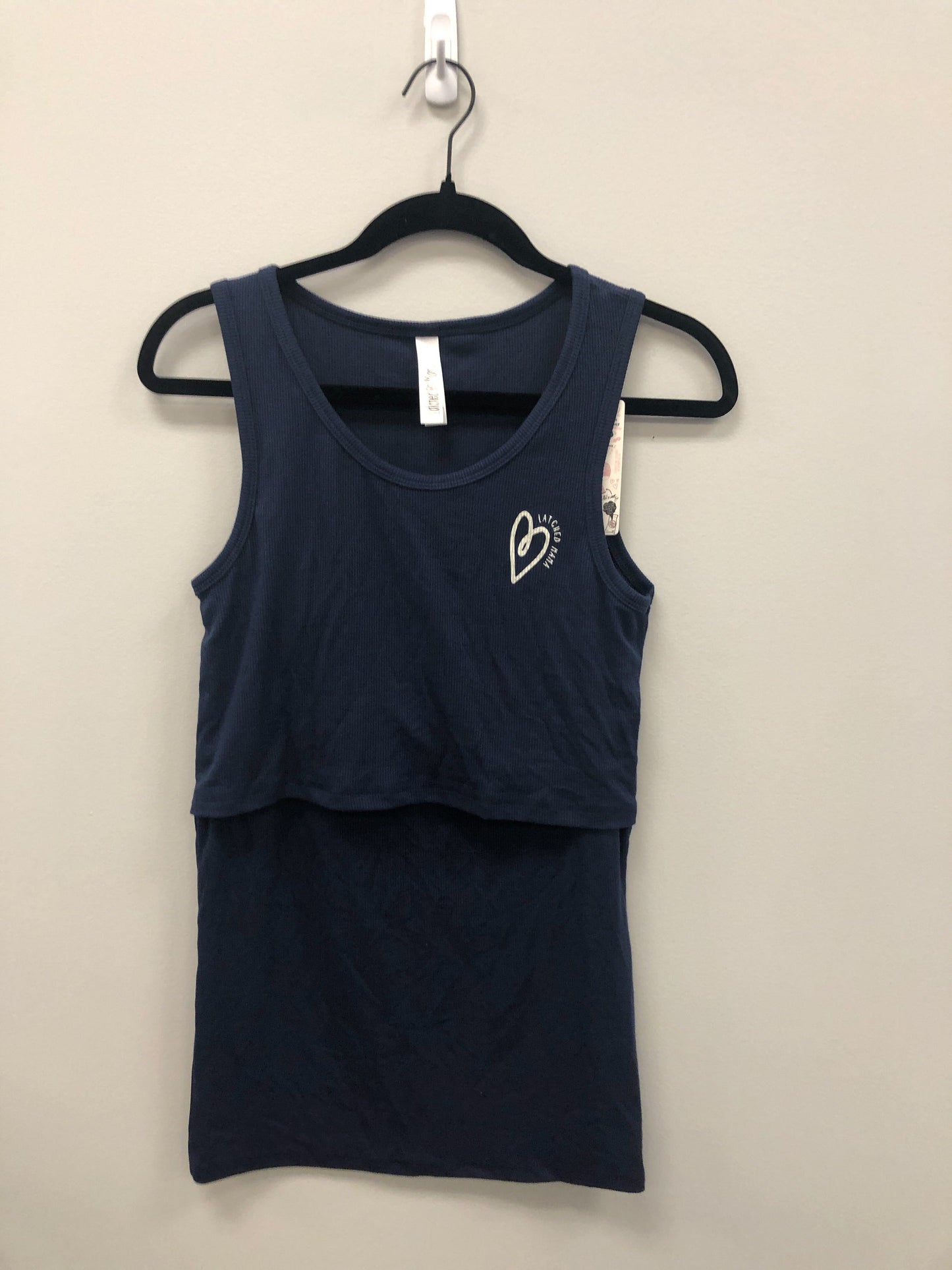 Outlet 5581 - Latched Mama Love Ribbed Nursing Tank - Navy - Small