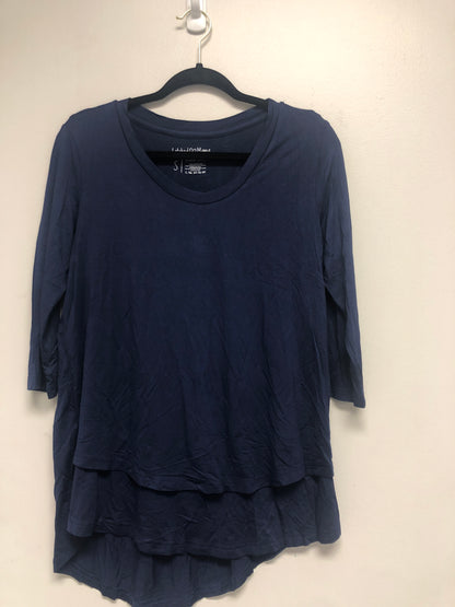 Outlet 6387 - Latched Mama 3/4 Sleeve Scoop Neck Nursing Top 2.0 - Navy - Small