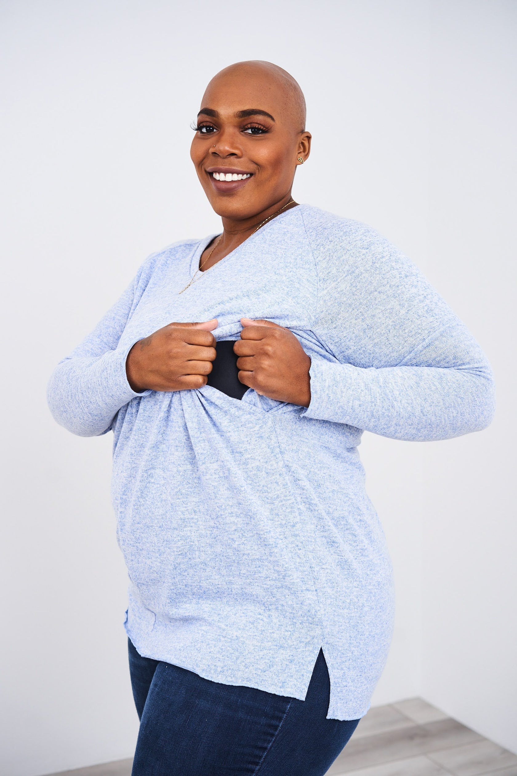 Latched Mama Relaxed Sweater Nursing Tunic - Final Sale