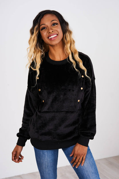 Latched Mama Fleece Snap Nursing Pullover - Last Chance