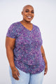 Printed V-Neck Boyfriend Nursing Tee
