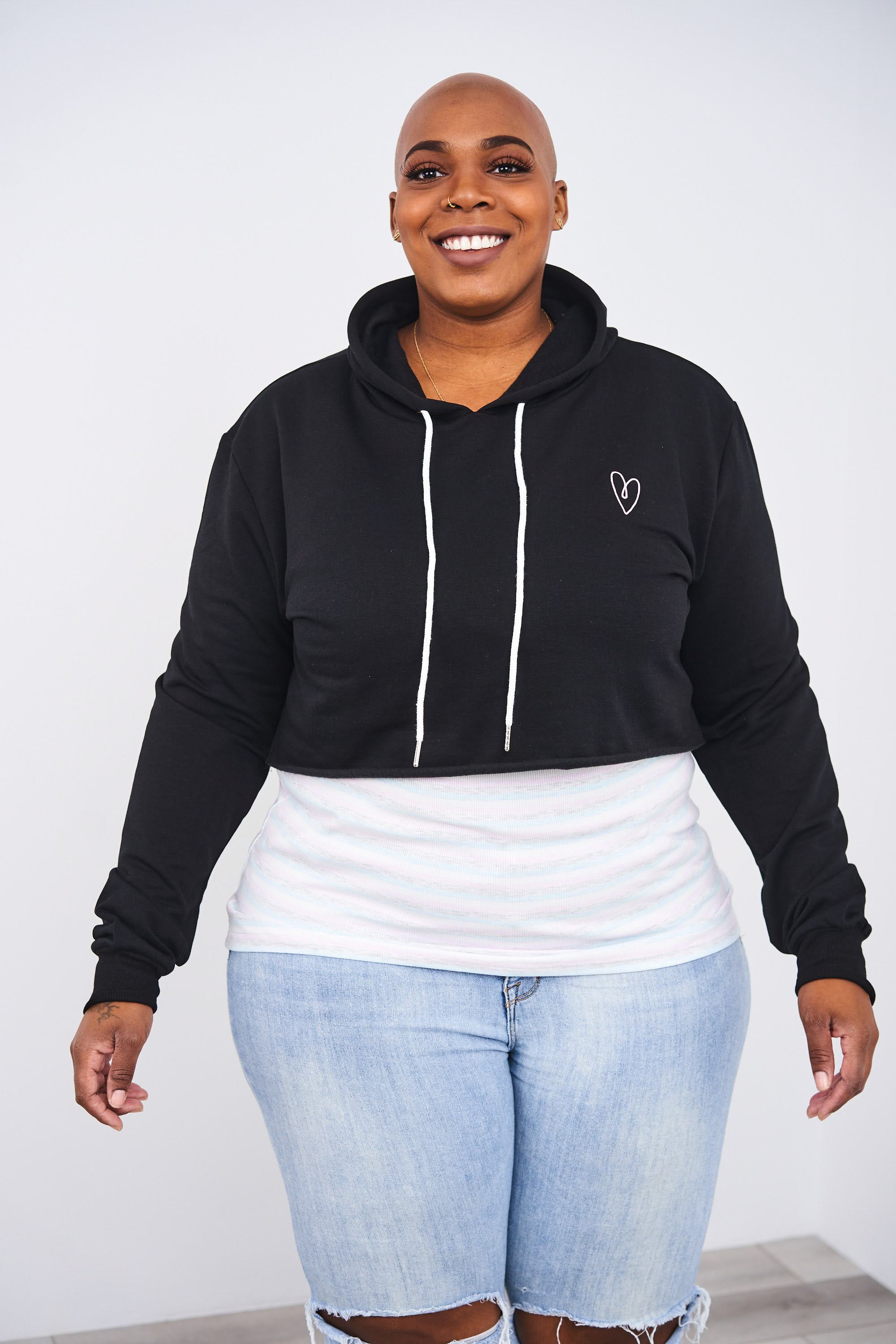 Plus size crop hoodie new arrivals