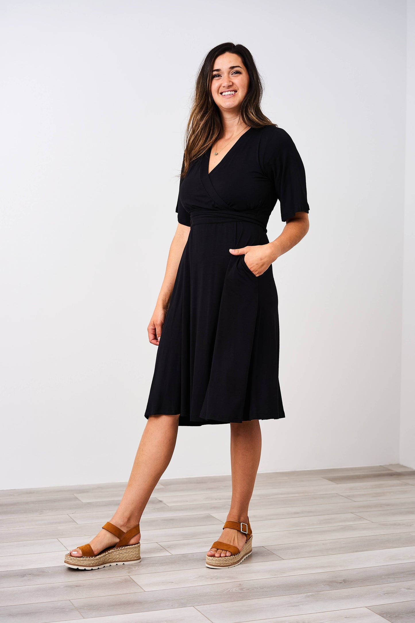 Latched Mama Nursing Midi Wrap Dress - Last Chance