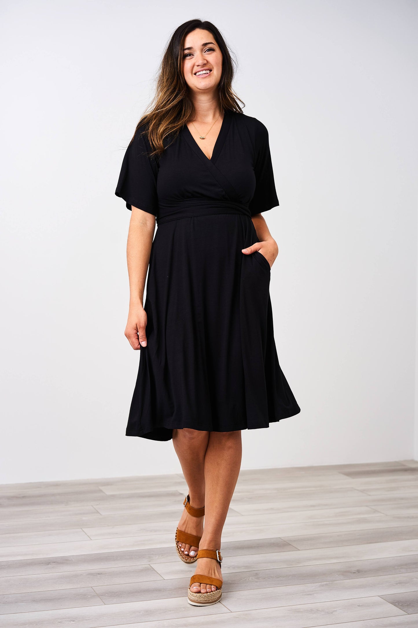 Latched Mama Nursing Midi Wrap Dress - Last Chance