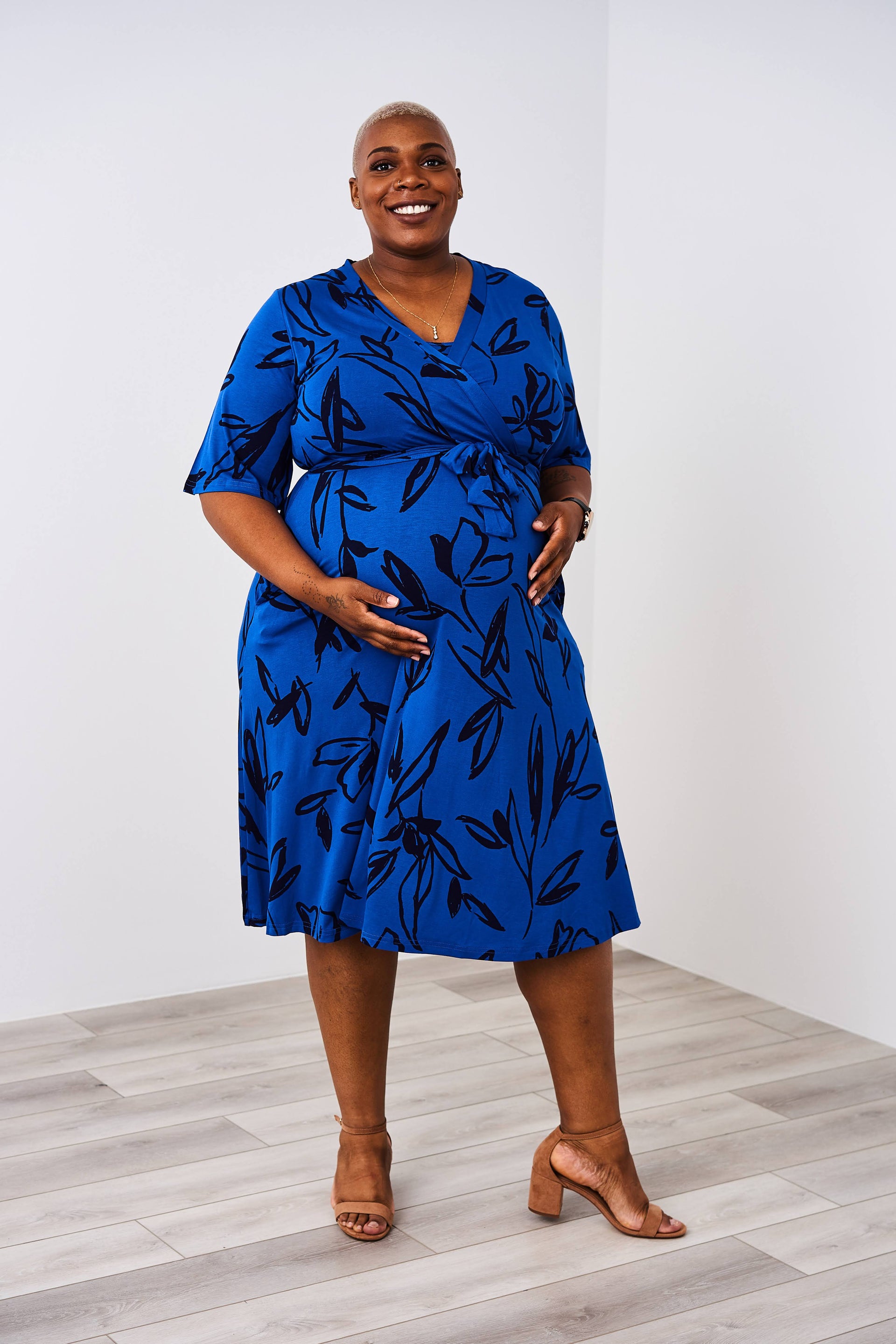 Latched Mama Nursing Midi Wrap Dress
