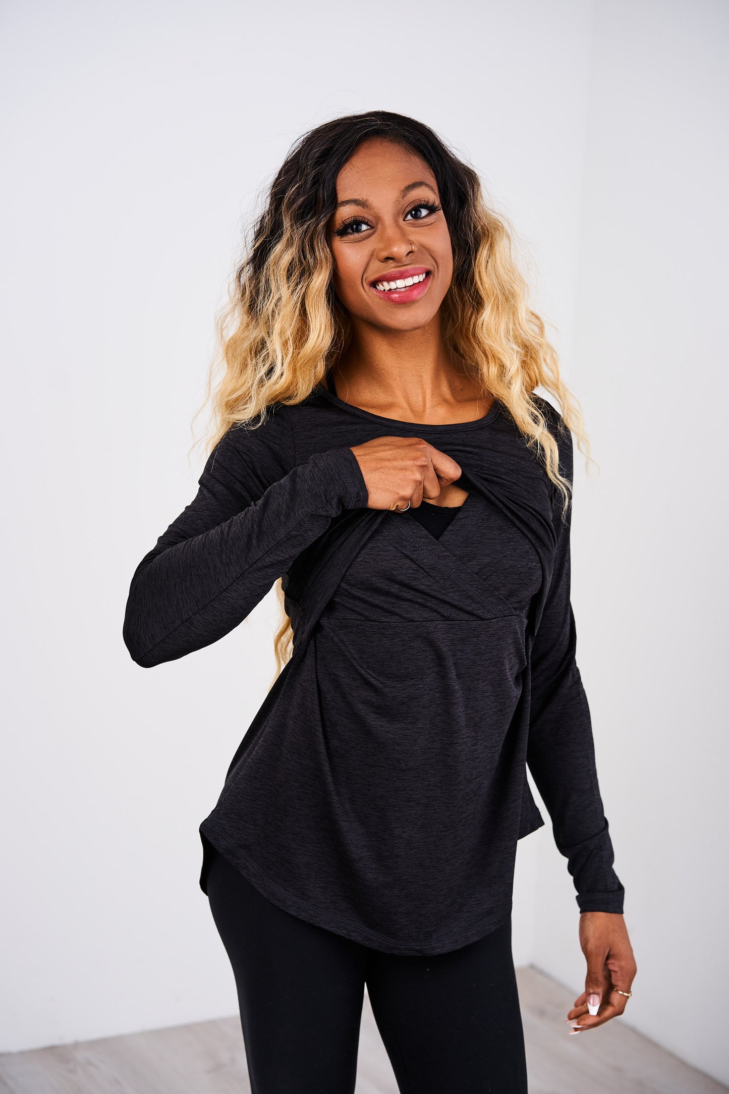 Latched Mama Long Sleeve Performance Nursing Tee - Last Chance