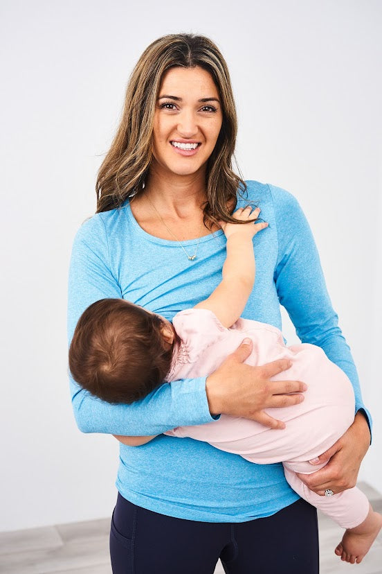 Latched Mama Long Sleeve Performance Nursing Tee - Last Chance