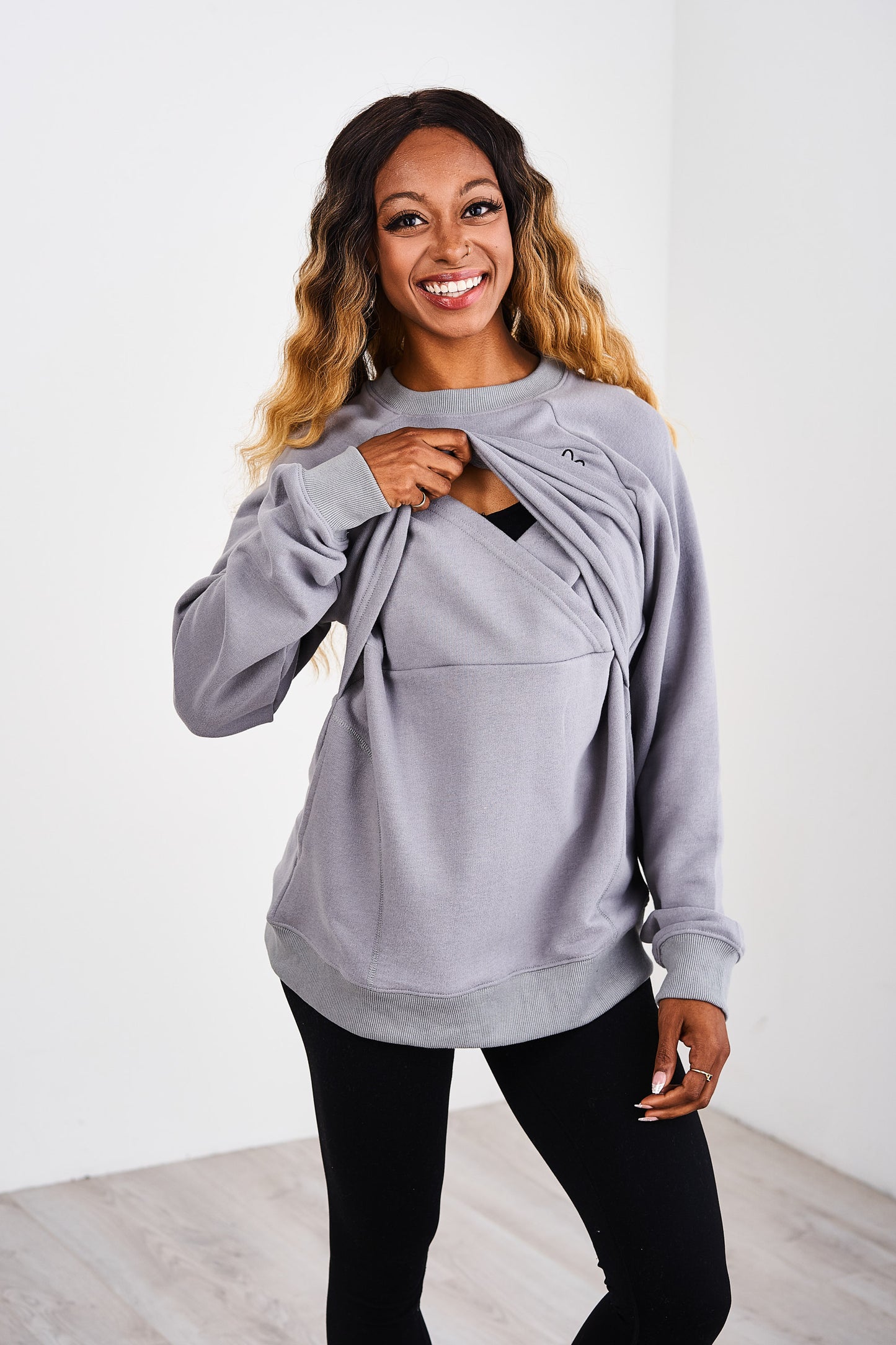 Latched Mama Embroidered Snuggle-Up Nursing Sweatshirt