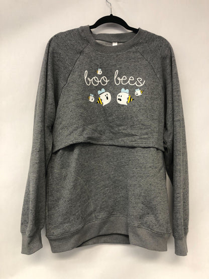 Outlet 6023 - Latched Mama Snuggle-Up Nursing Sweatshirt - Glow Boo-Bees - XL/1X