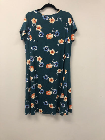 Outlet 5892 - Latched Mama Drawstring T-Shirt Nursing Dress - Teal Breeze - Large