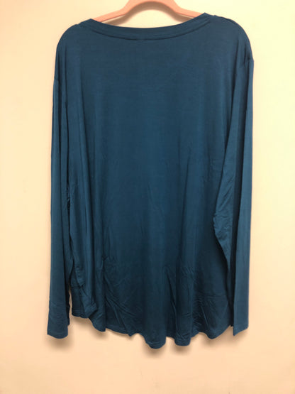 Outlet 6369 - Latched Mama Long Sleeve V-Neck Tee - Prussian Blue - 4X