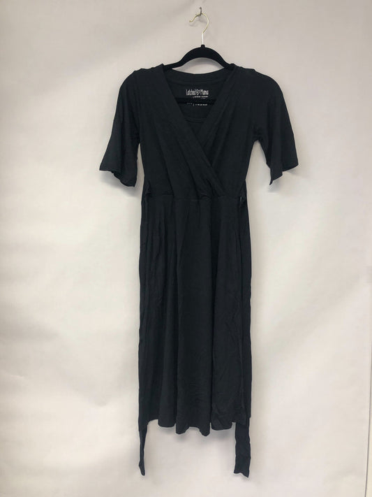 Outlet 6119 - Latched Mama Nursing Midi Wrap Dress - Black - Extra Extra Small