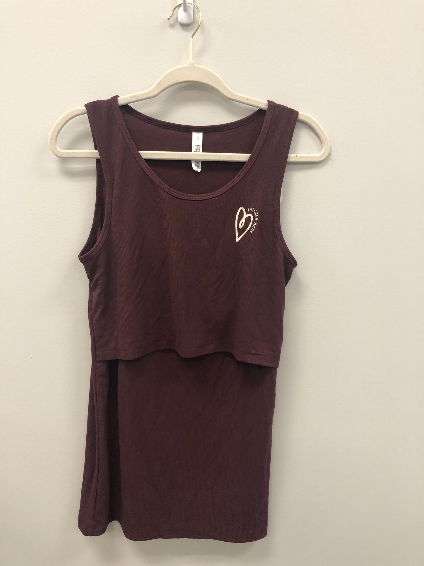 Outlet 5582 - Latched Mama Love Ribbed Nursing Tank - Wine - Medium