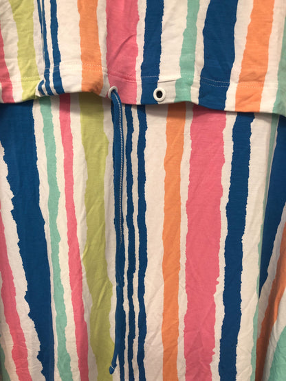 Outlet 6105 - Latched Mama Drawstring T-Shirt Nursing Dress - Summer Stripes - Large