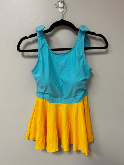 Outlet 5478 - Latched Mama Peplum Nursing Swim Tank - Sky Blue/Pineapple - Extra Small