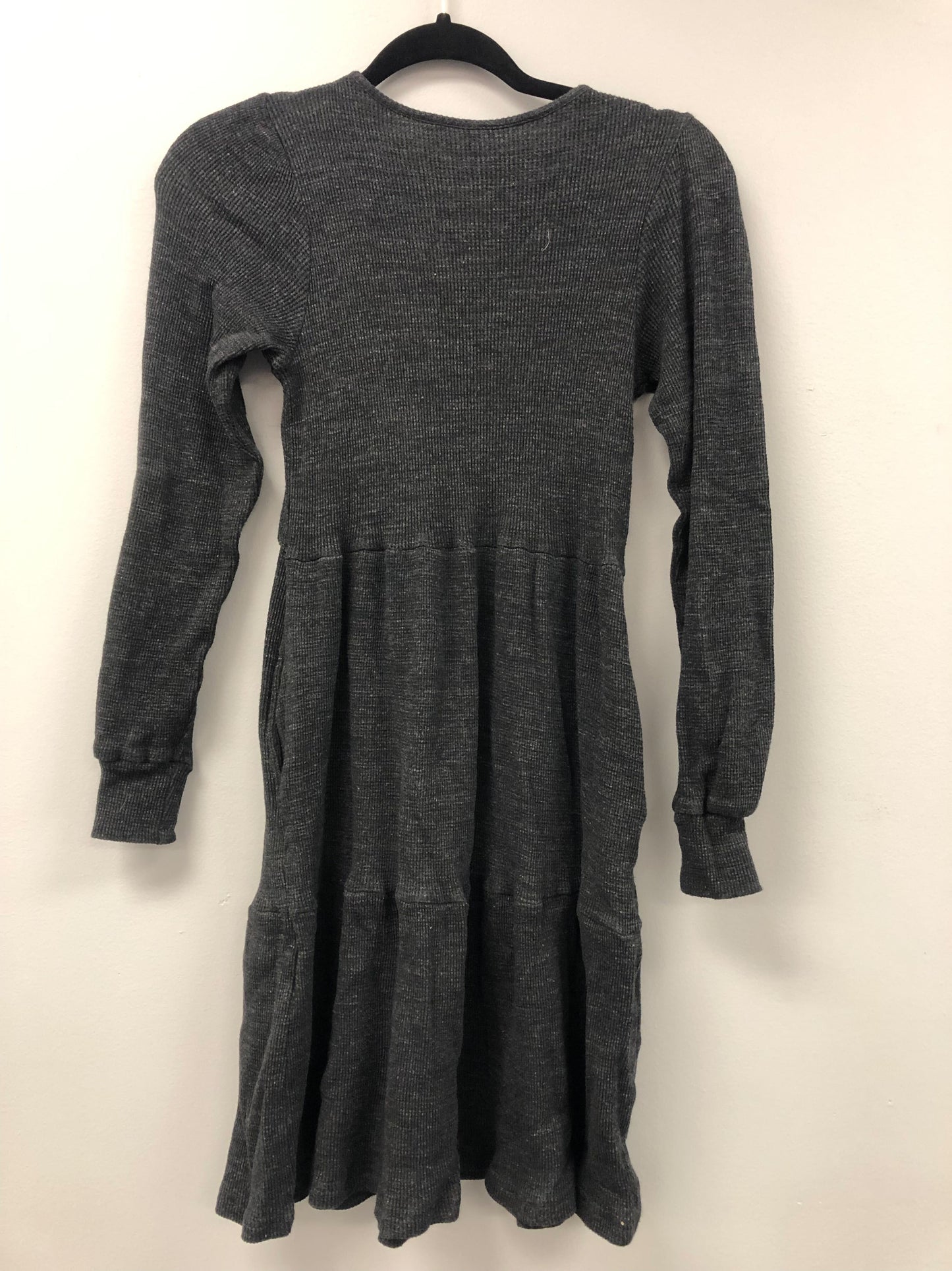 Outlet 5500 - Latched Mama Waffle Knit Nursing Dress - Dark Charcoal - Small