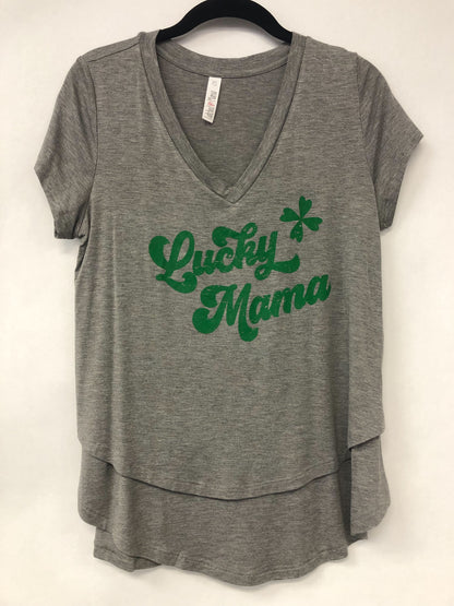 Outlet 6240 - Latched Mama Lucky Mama Nursing Tee - grey - Extra Small