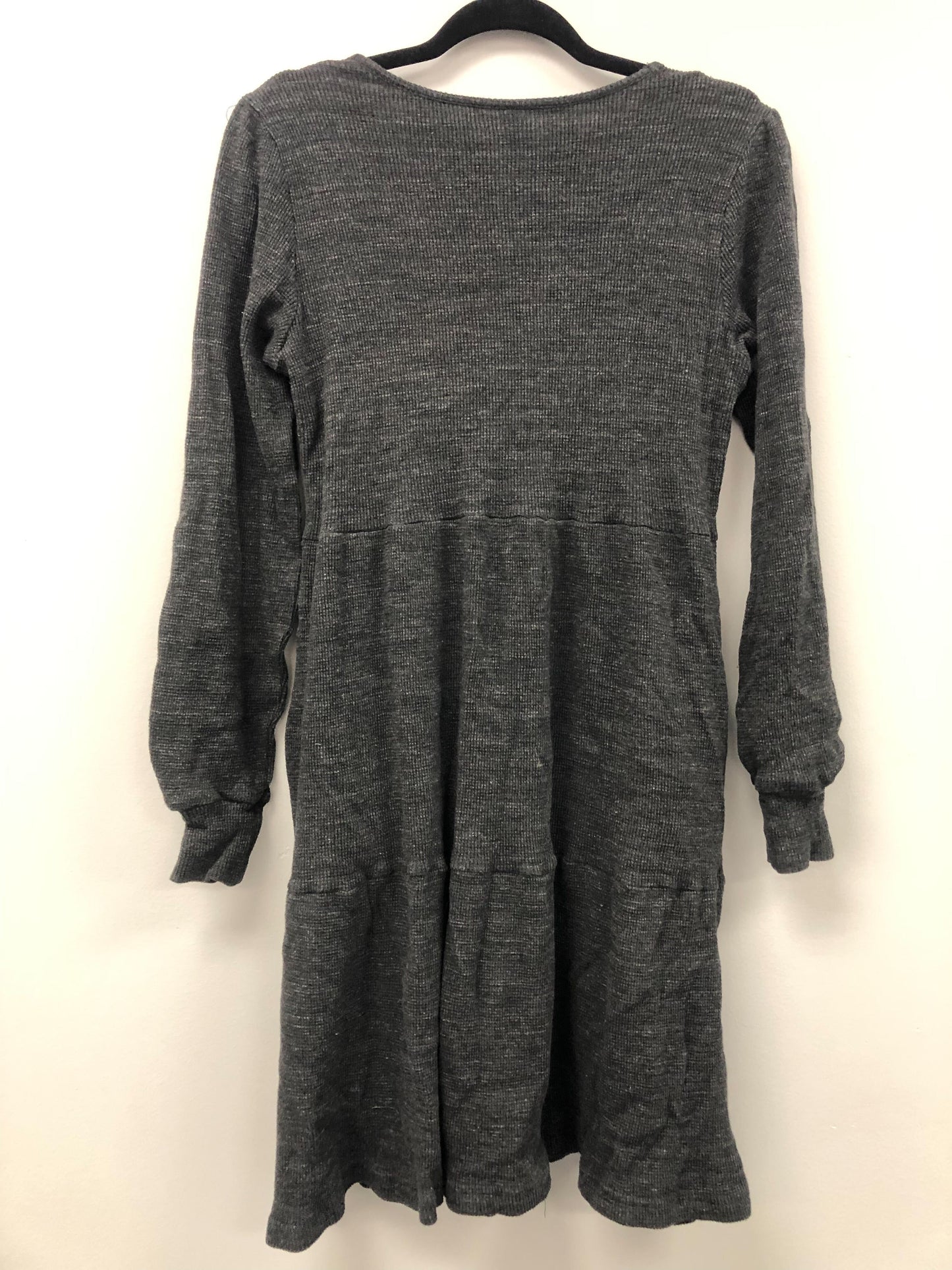 Outlet 5498 - Latched Mama Waffle Knit Nursing Dress - Dark Charcoal - Extra Large