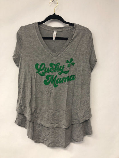 Outlet 6258 - Latched Mama Lucky Mama Nursing Tee - Grey - Medium