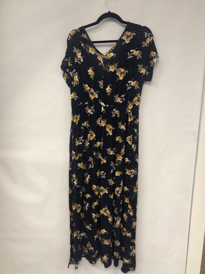 Outlet 6301 - Latched Mama V-Neck Nursing Jumpsuit - Canary Blooms - Extra Large