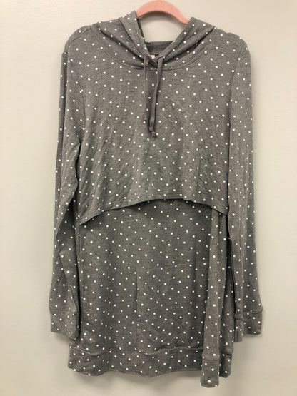 Outlet 5798 - Latched Mama Cloud Nursing Hoodie - Grey Dots - Extra Large