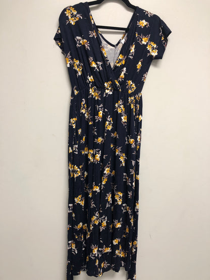 Outlet 6436 - Latched Mama V-Neck Nursing Jumpsuit - Canary Blooms - Extra Extra Small